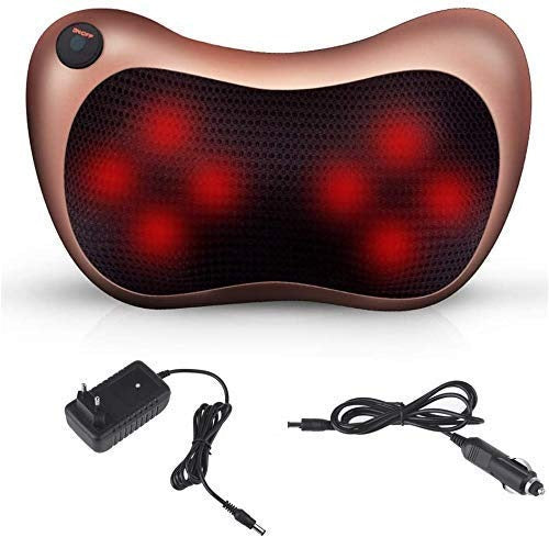 Car Head Massage Pillow Relax Vibrator Electric Shoulder Back Heating Kneading Infrared Therapy Shiatsu Neck Massager